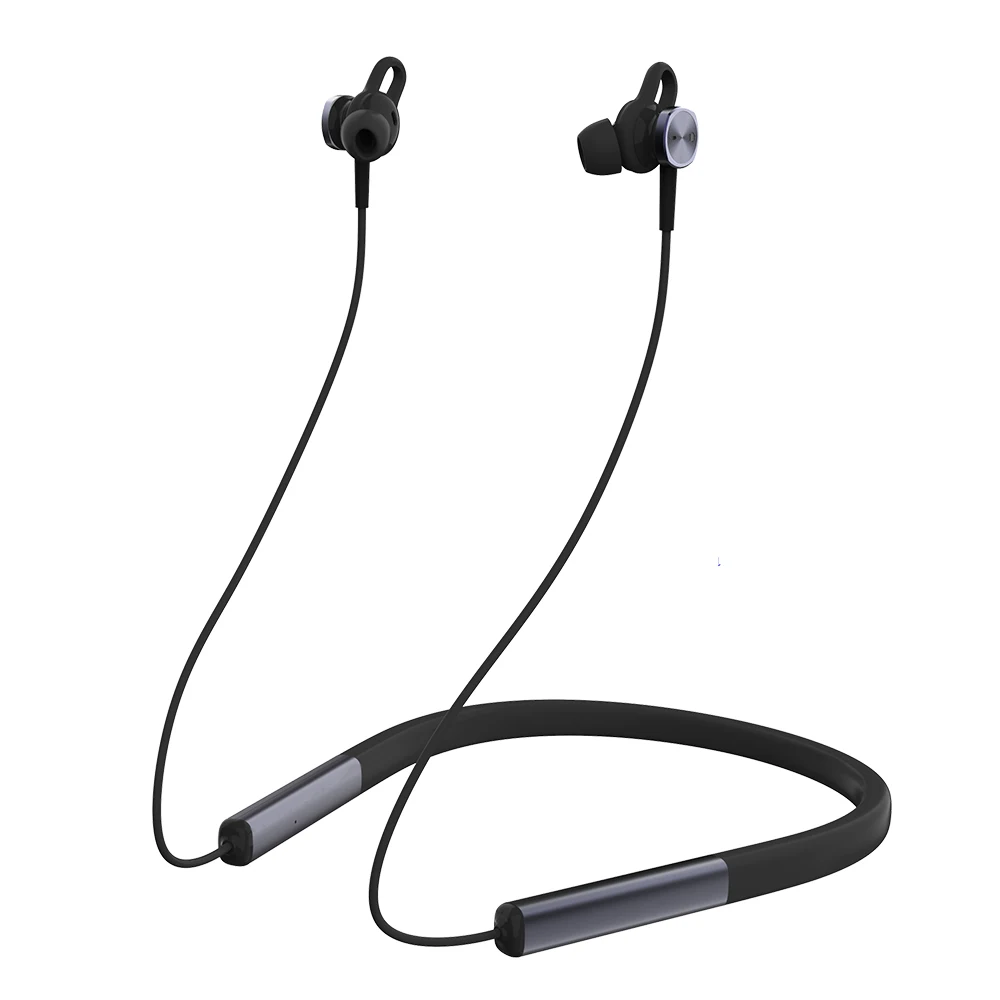 Fashion texture good neck ergonomic design fit skin button control LED indicator blinking sports wireless earphone
