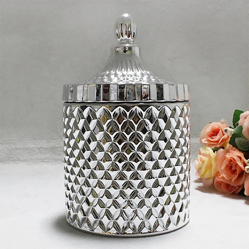 Горячая Распродажа, оптовая продажа, стеклянный подсвечник под заказ, банка для свечей с крышкой