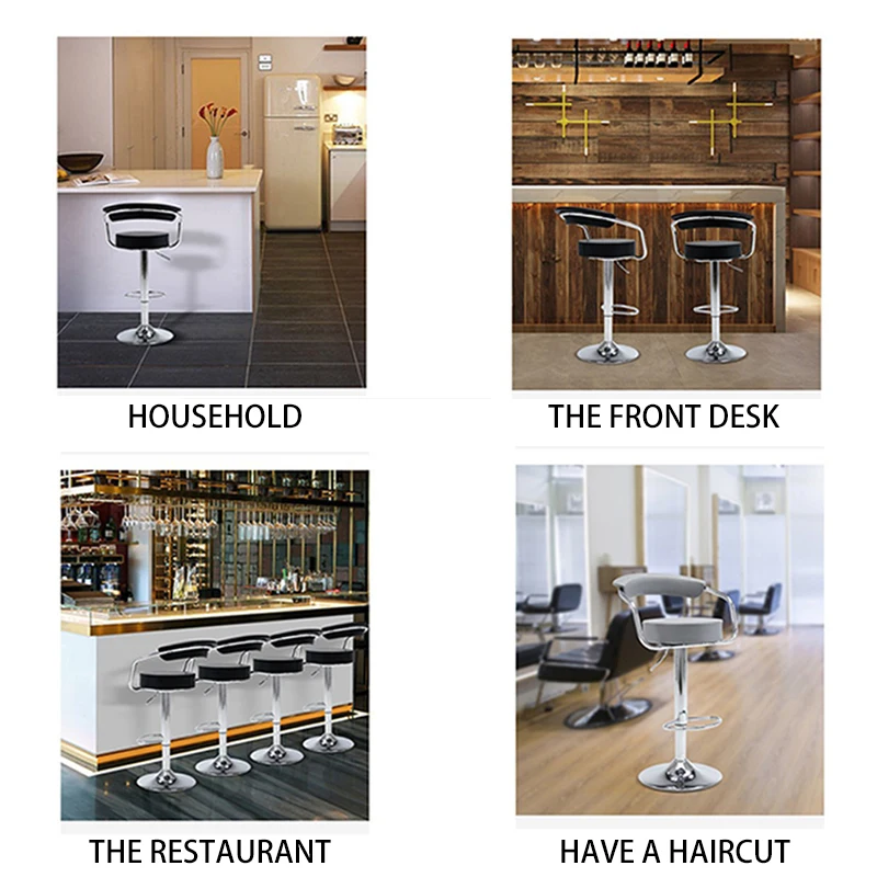 Round Bar Stool With Back Swivel Modern Bar Stools High Chair Stools For Heavy People Counter Bar Chairs