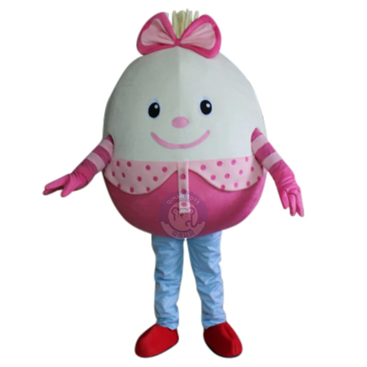 Qiman Custom Adult Size Egg Girl Plush Cartoon Mascot Costume For Sale