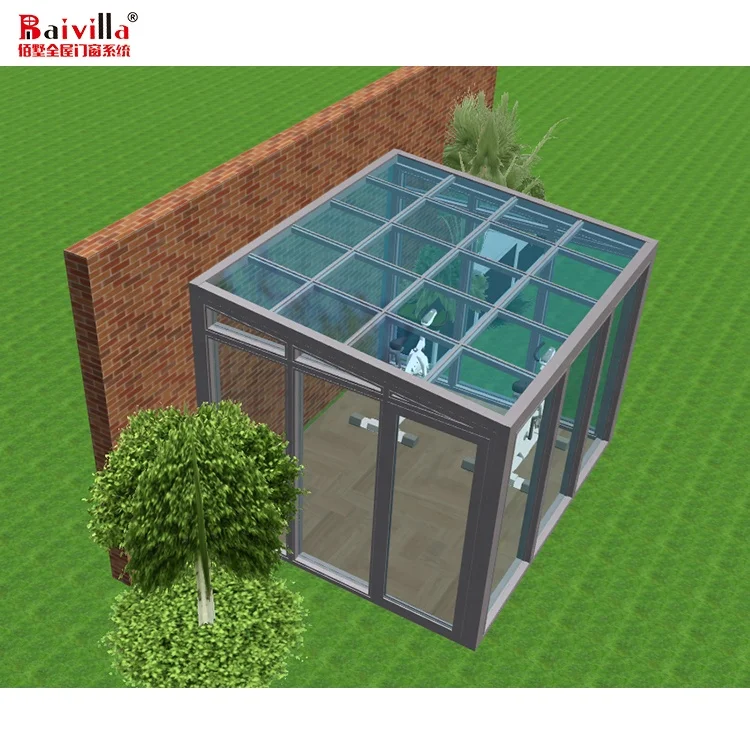 Hot Sale Beautiful Design Aluminium Winter Small Garden House Sunroom Glass Room