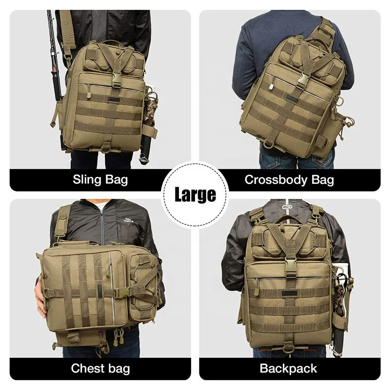 Уличный рюкзак через плечо, сумка-слинг для рыболовных снастей