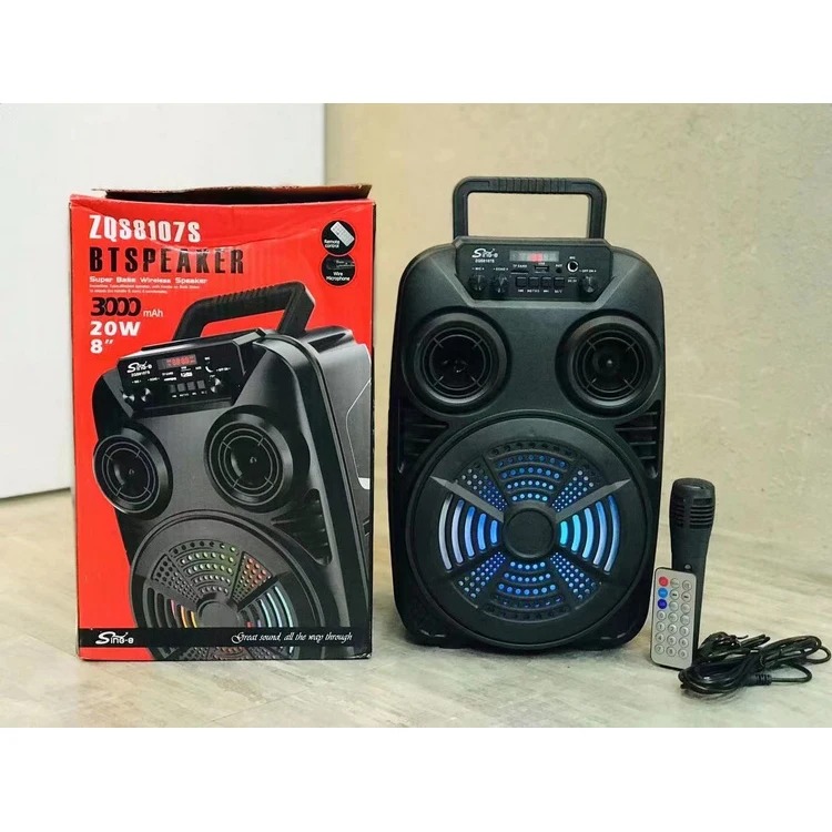 zqs8107s  Wholesale Top Seller Speaker ZQS 8 Inch Small Subwoofer Speaker With Colorful Lights