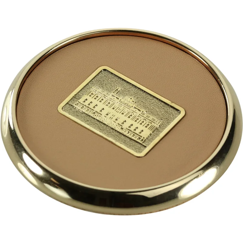 square luxury metal gold candle plate holder