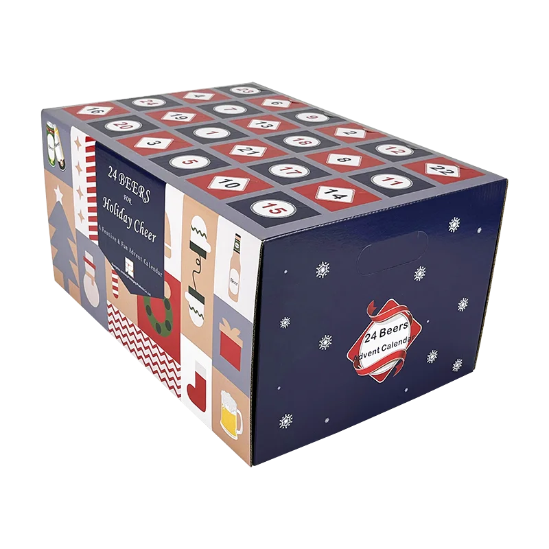 Custom Beer Calendar Box 24 Bottles Corrugated Carton Shipping Box Beer Advent Calendar Box For Adult