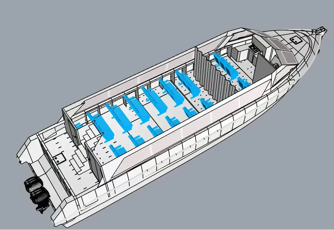 58ft 17.6m fully welded aluminum alloy passenger boat ferry ship for sale