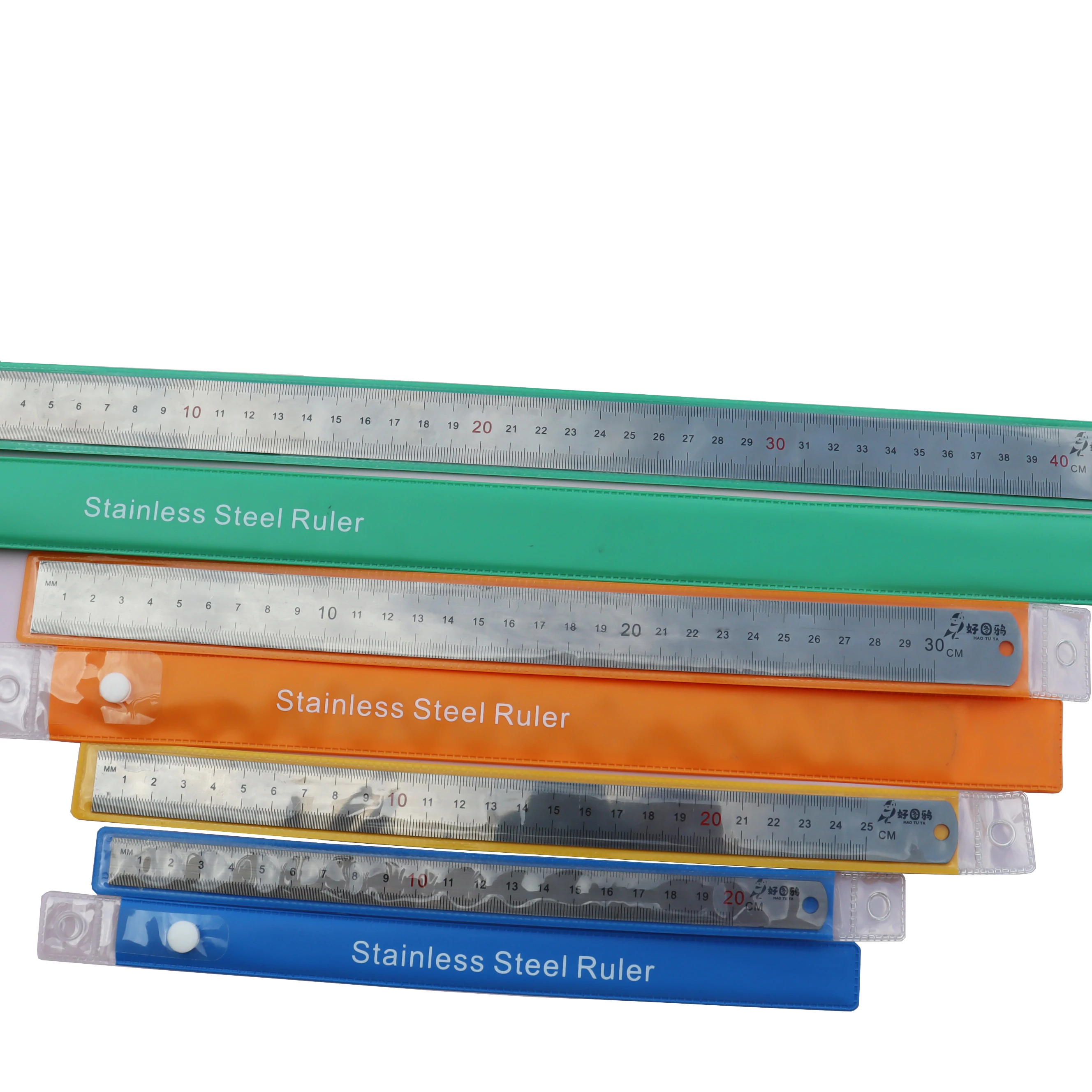 Custom Stainless steel Ruler With Logo 15cm/20/30/50cm Photo Etching Metal stationery Inch Metric