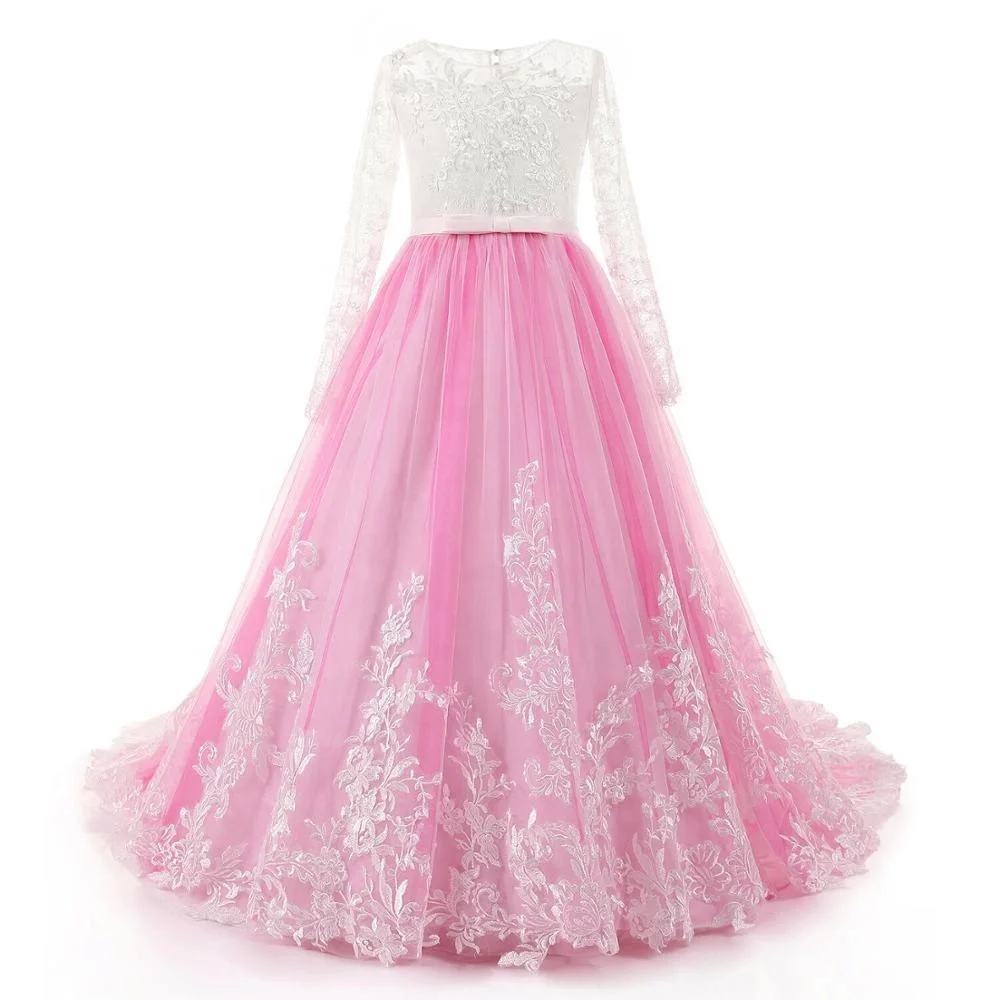 princess lace flower girl dresses wedding ball gown