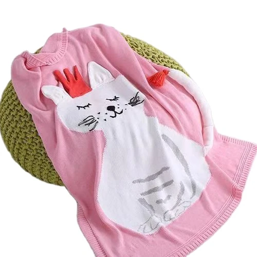 
2020 INS Hot Sales Super Soft Chunky Knit Picnic Baby Products Knitted Cute Bunny baby Blanket 