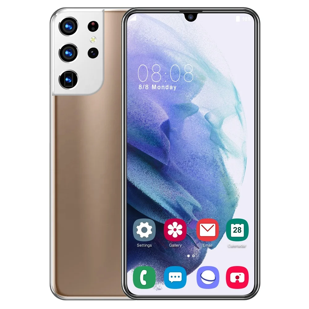  В наличии S21U Android смартфон 6 5 дюймов сенсорный экран HD камера 12GB + 512GB Двойная для телефонов на базе