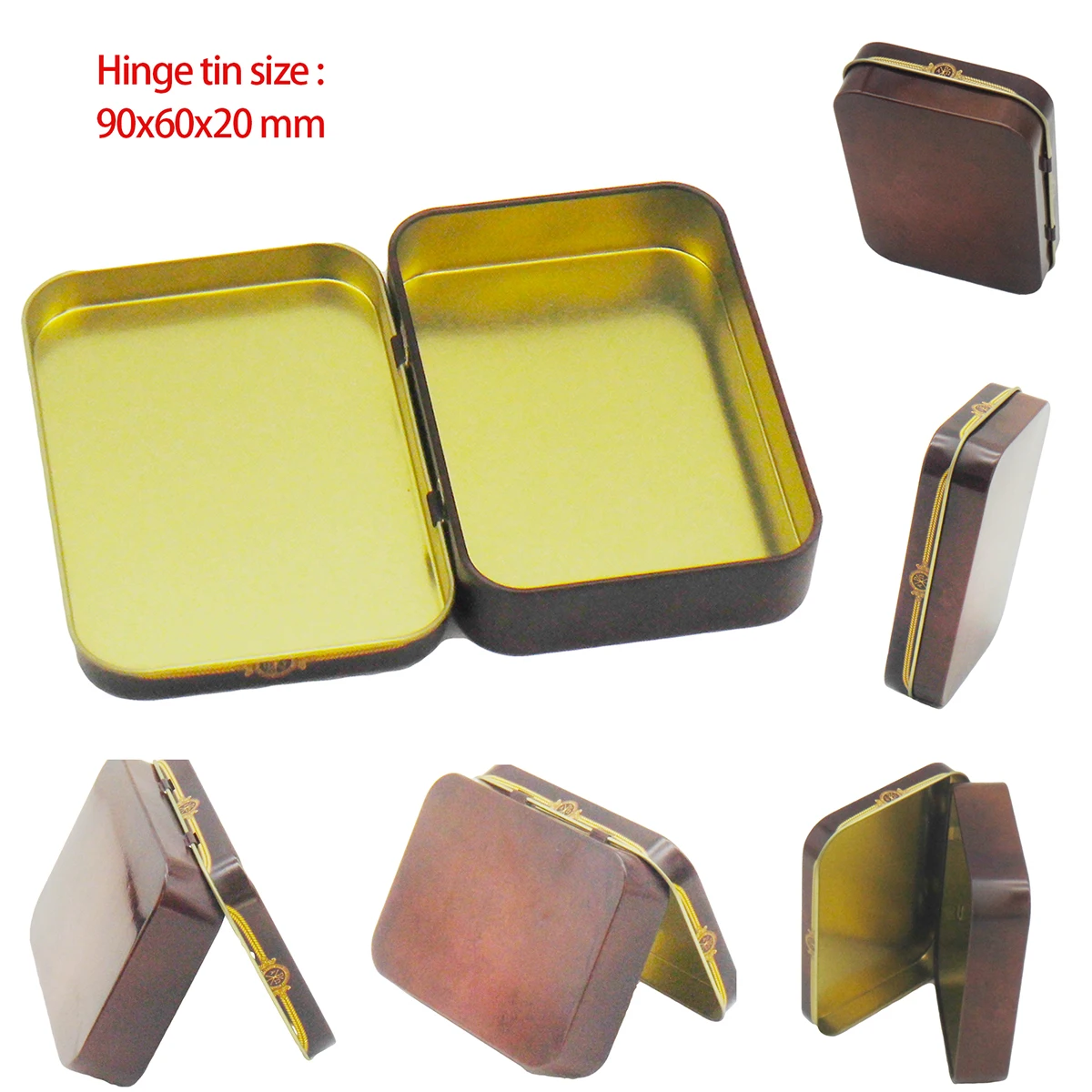 Rectangular Tins Plain Hinged Metal Packing Box Matte Black Tin Container White Silver Metal Tins Box