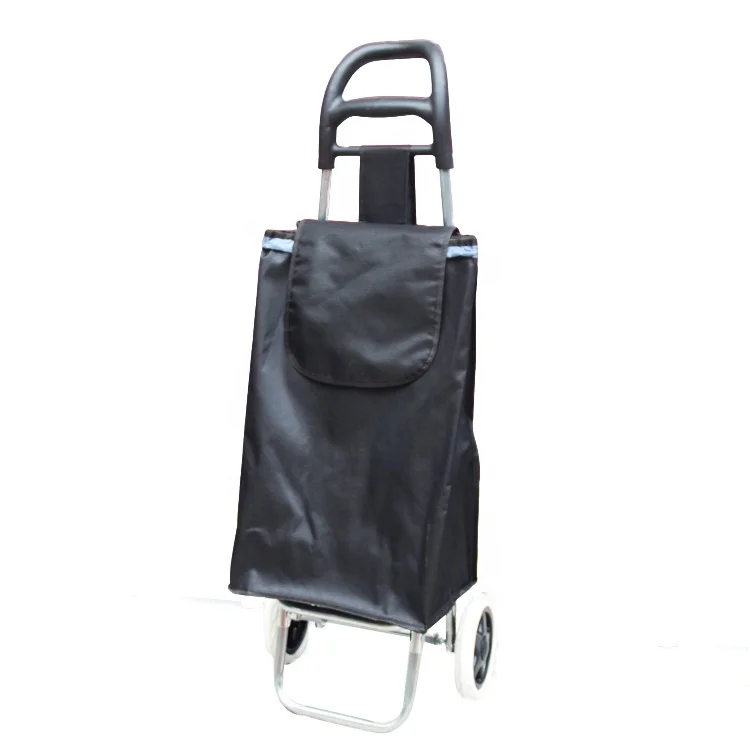 Hot Sale Reusable Supermarket Shopping Trolley Foldable Single Wheel Shopping Bag Cart With Large Handle