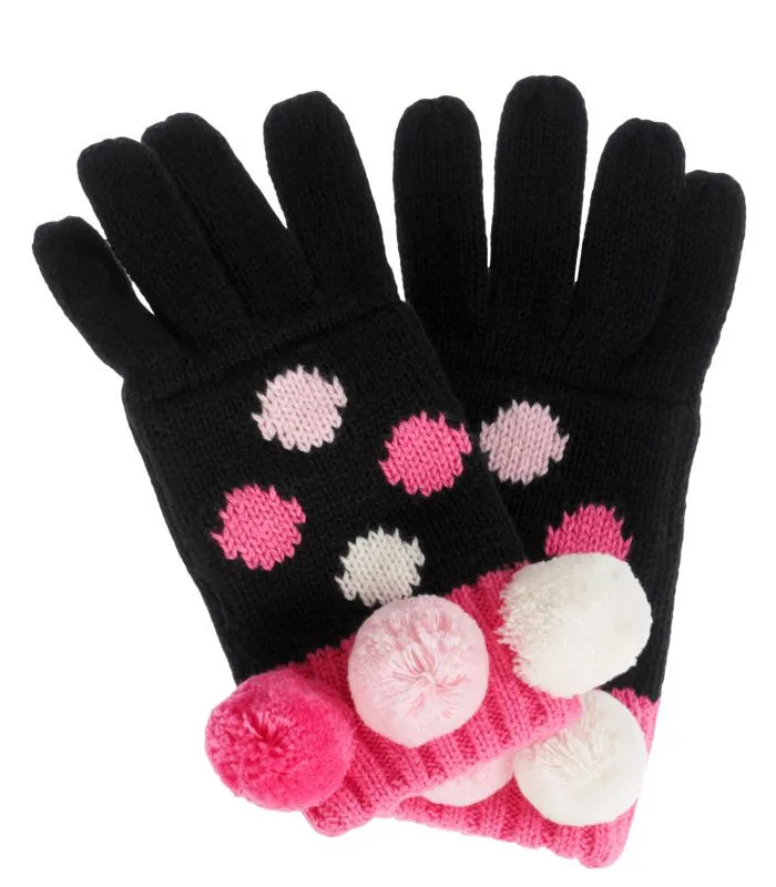 Вязаные теплые ветрозащитные варежки с мультяшным рисунком