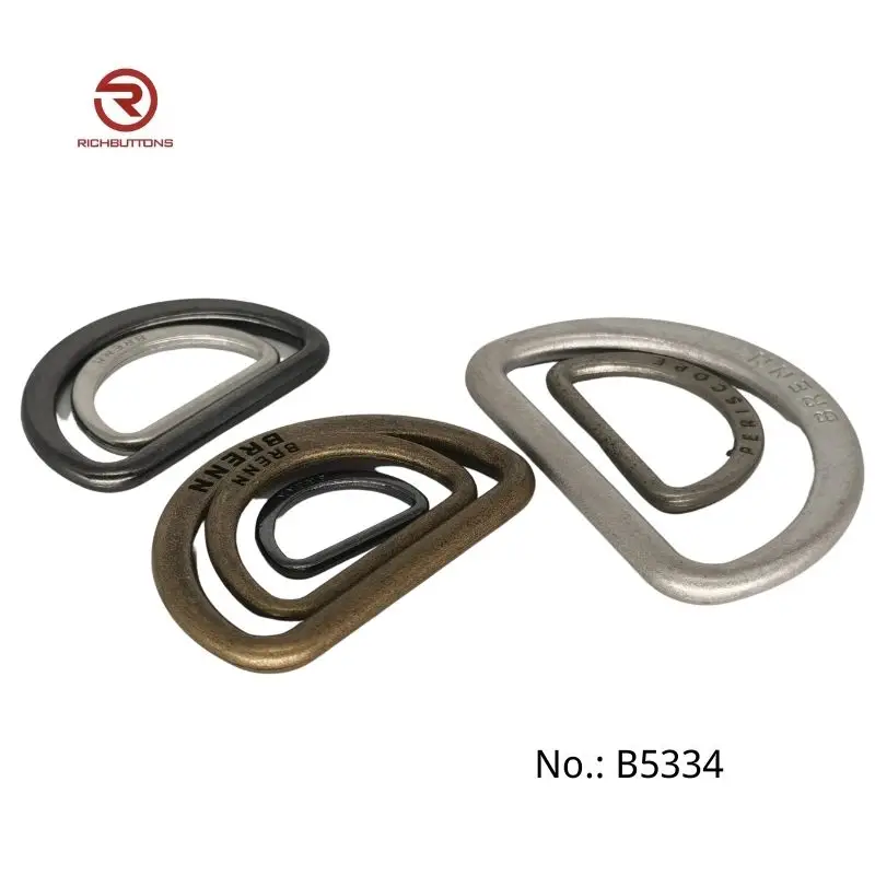 Factory With GRS Certificate Custom Shape Adjust Round Buckle D Ring for Bag Plating Metal