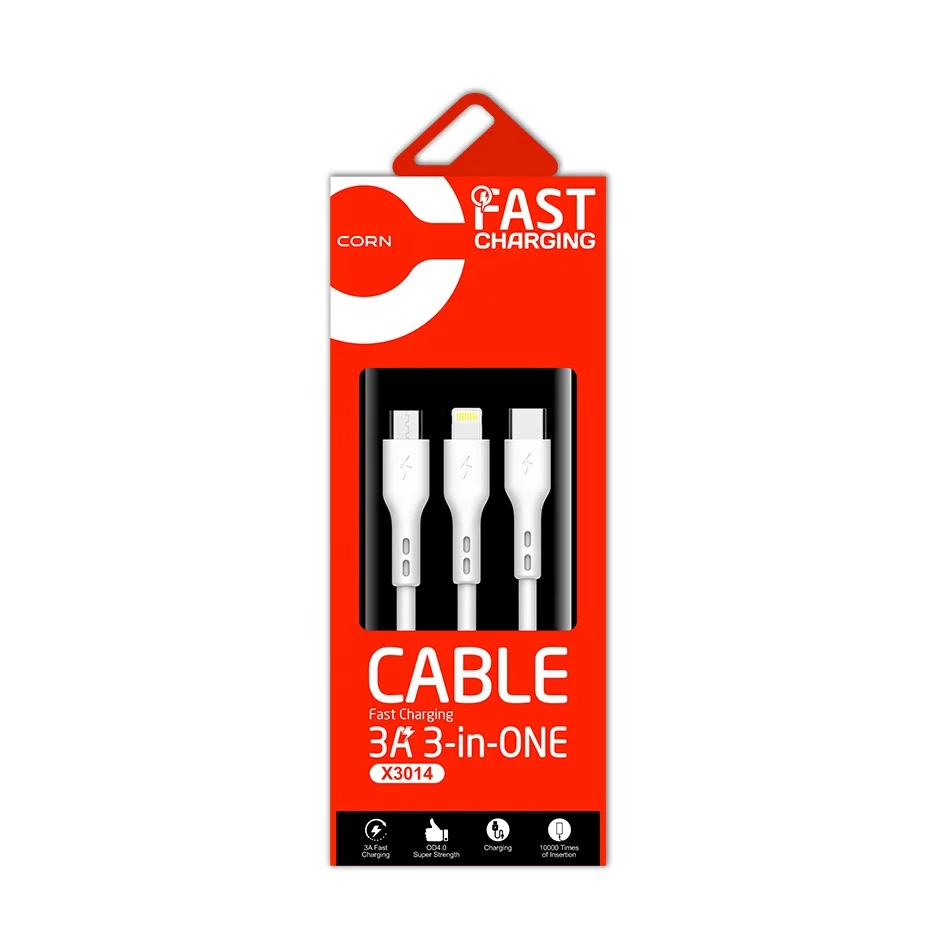  3 в 1 USB-кабель для быстрой зарядки и передачи