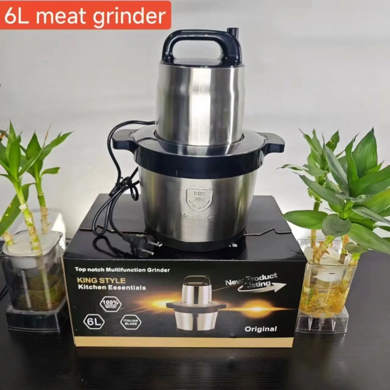 Manufacturers wholesale kitchen home vegetable meat chopper food processor stainless steel 8L mincer electric meat grinders