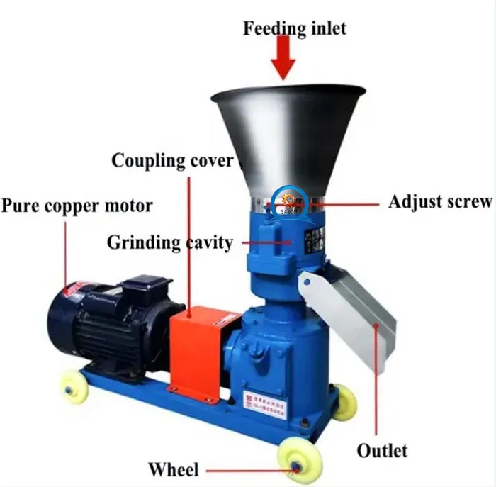 hot sale diesel feed pelletizer machine animal feed pellets production for farms with 220v/380v motor