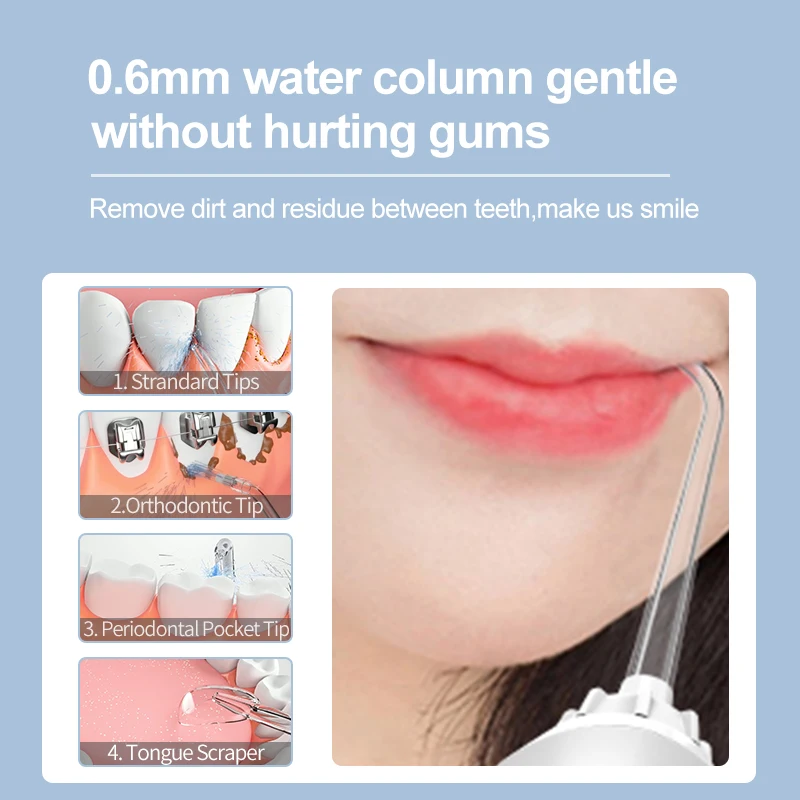 BSCI Approved Seago SG-8009 Portable Water Flosser Cordless DIY Dental Irrigator With Different Nozzles CE Certificate