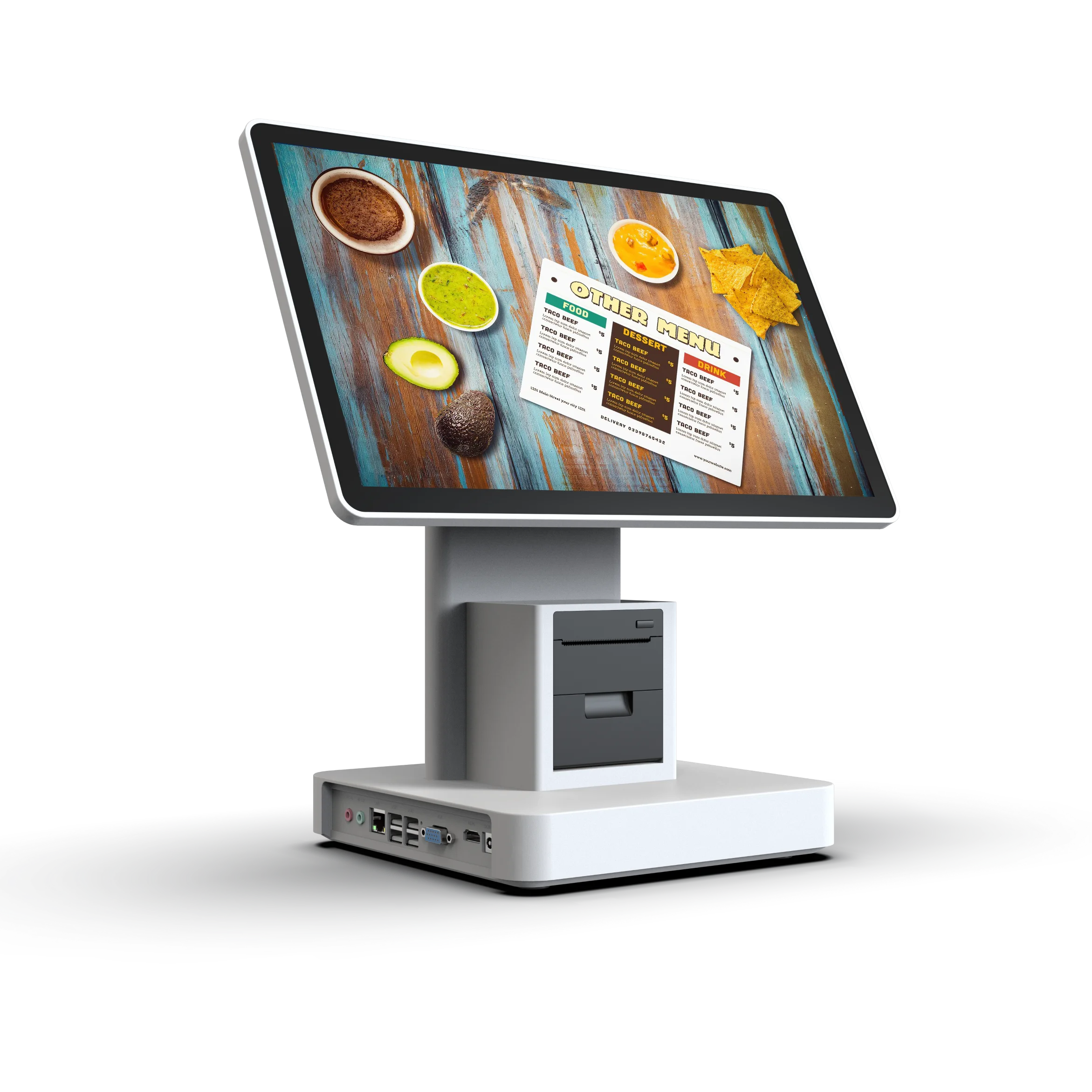 Компактный терминал Windows POS со встроенным принтером для оптового и розничного использования