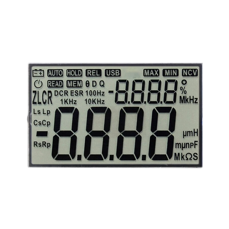 Custom Reflective Segmented LCD Display Module 7 Segment Display Font