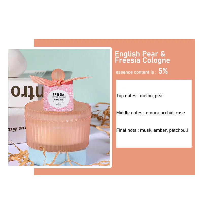 Luxury 100% natural soy wax with glass candle jars Private Label Scented candles aroma scented candle for parties