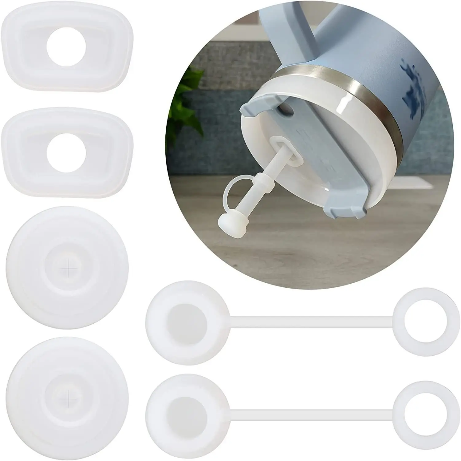 Wholesales Tumbler Mugs Accessories Silicone Straw Dust Toppers 6-8 Mm Tumbler Straw Tip Covers Cover