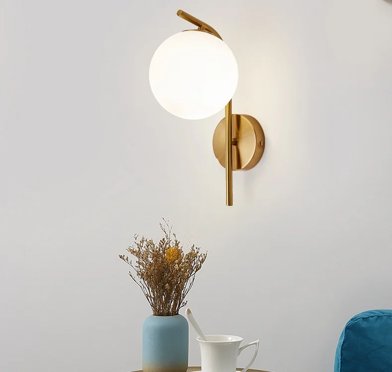 Modern Simple Personality Aisle Bedroom Head Wall Lamps All Copper Bedroom Bedside Contracted Living Room Corridor Wall Lamps