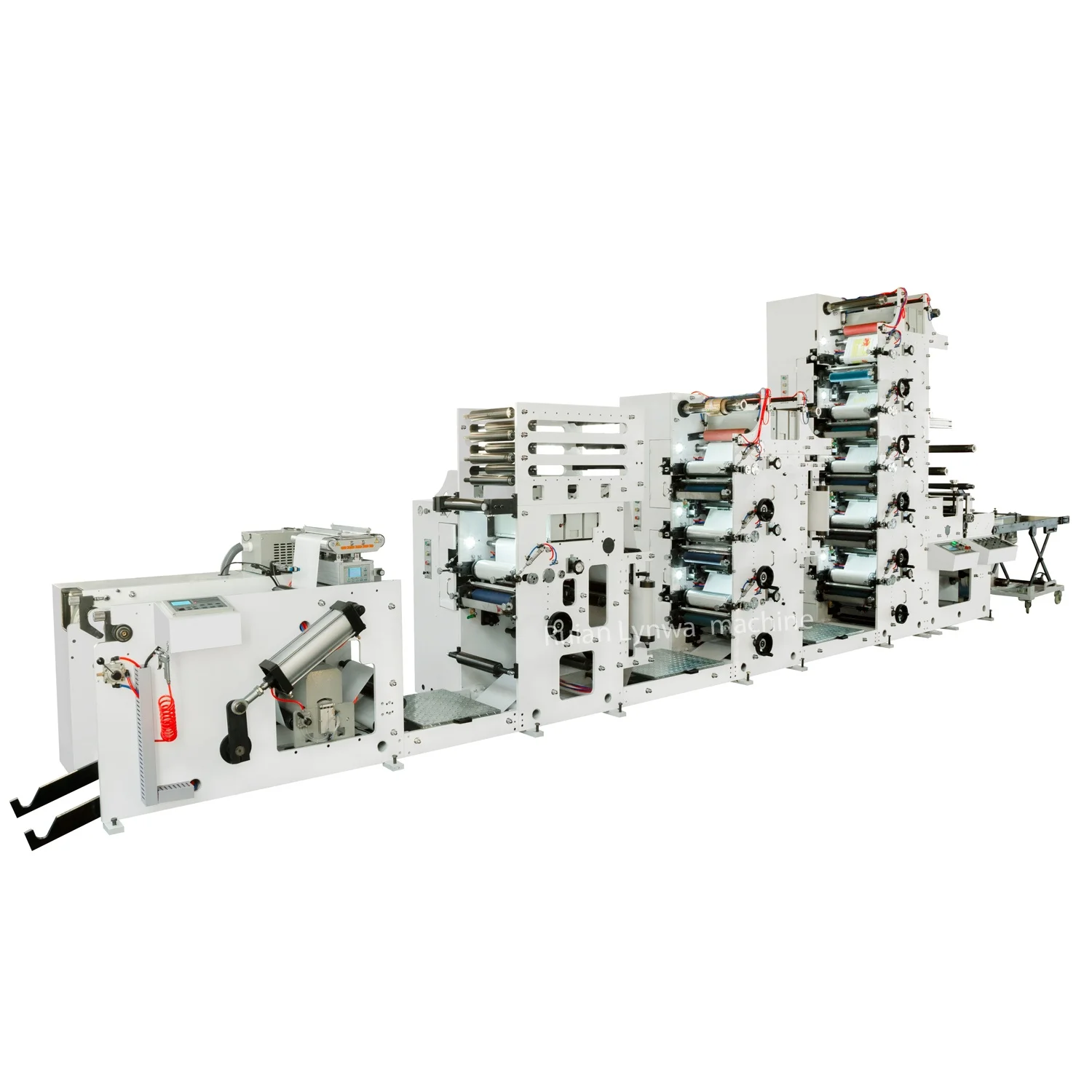 HJRY-320 1+3+5 9 Color Hot Stamping Flexo Printer Three Tower Doctor Blade Flexographic Printing Machine