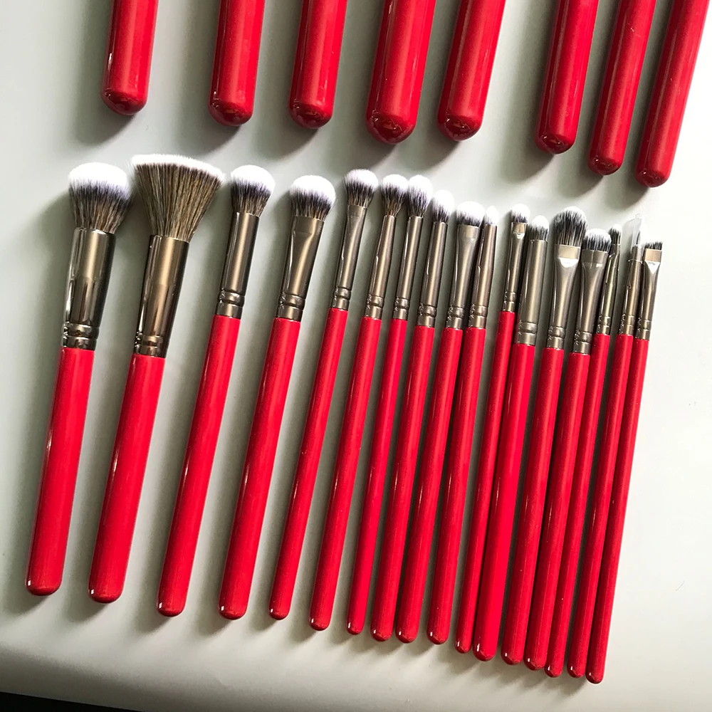 25pcs wooden handle rainbow hair makeup & tools private label make up brush set could help you get a color makeup