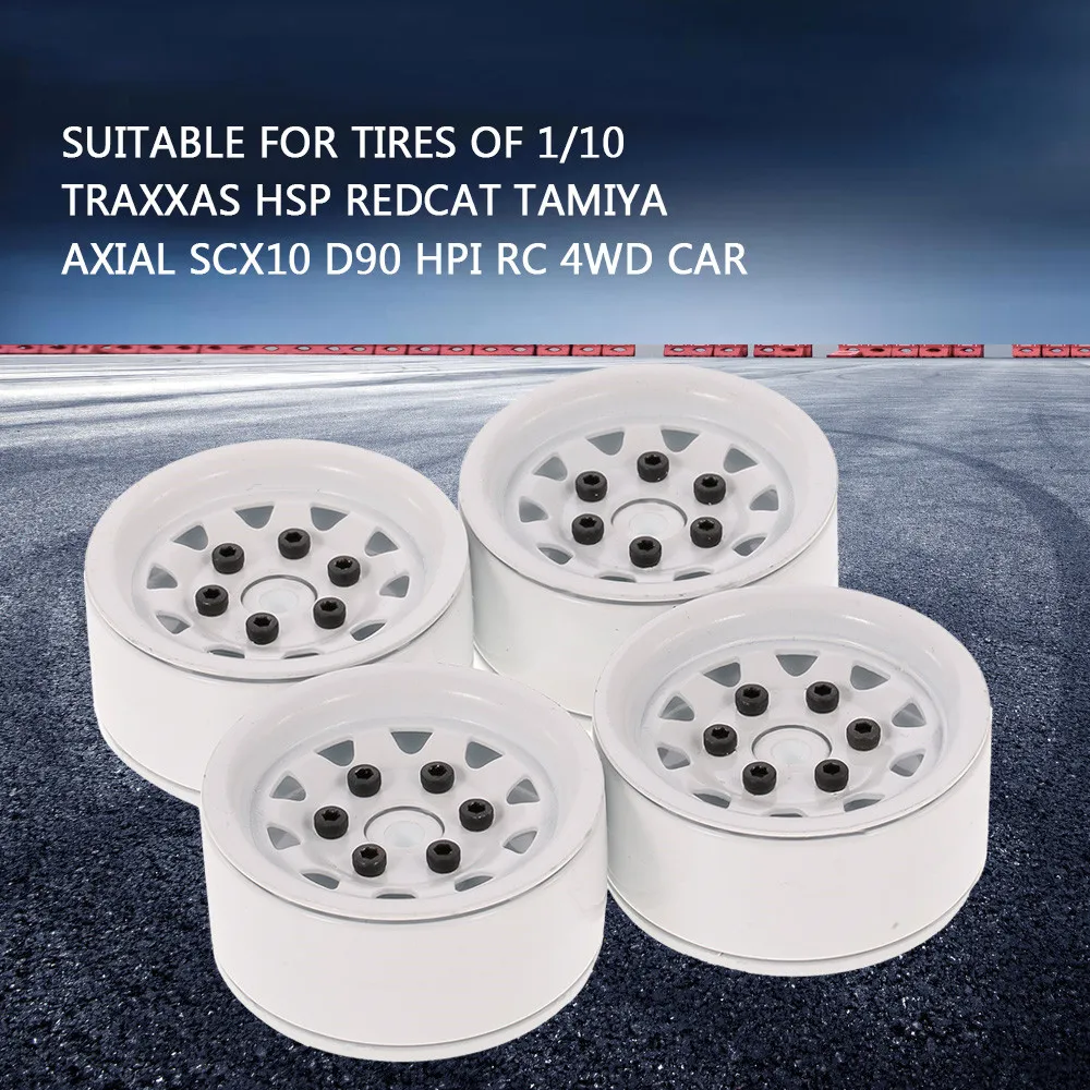 4pcs High Quality Metal Alloy 1.9in Wheel Rim Beadlock for 1/10 Traxxas HSP Redcat Tamiya Axial SCX10 D90 Hpi 4WD RC Crawler Car