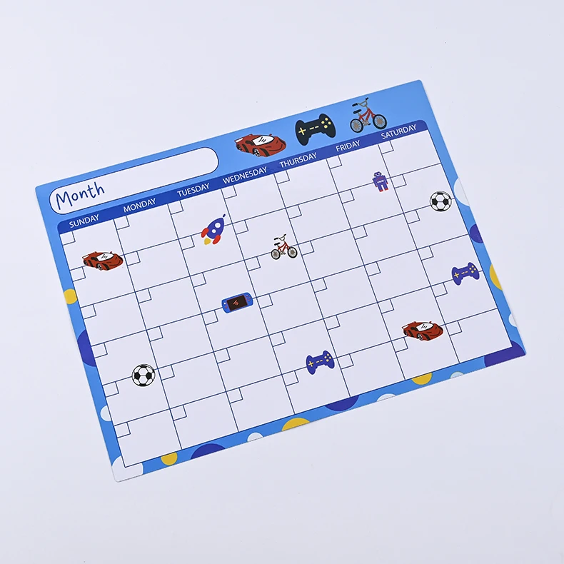 High Quality Easy Erase Calendar Magnet Dry Erase Monthly Calendar OEM Fridge Magnets