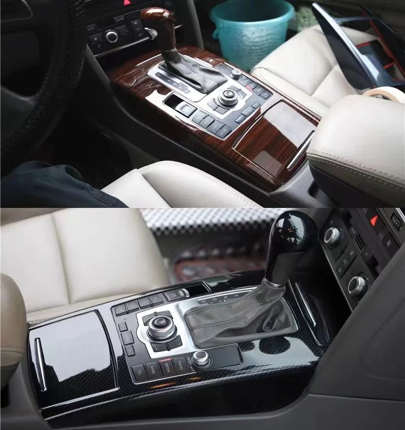 Для Audi A6 C6 2005 2006-2011 салона автомобиля из красного дерева полная внутренняя центральная консоль панель переключения передач