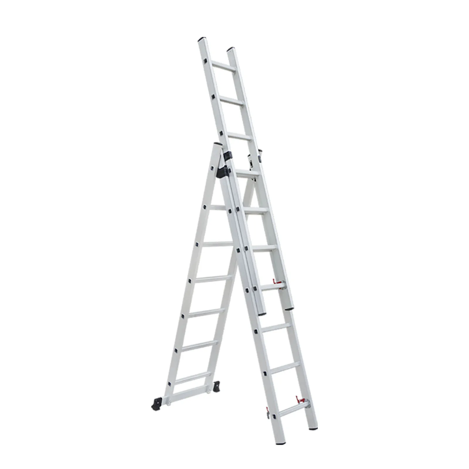 Industrial-Grade Aluminum Telescopic Extension Ladder Certified EN131 Retractable Folding Stairs 3.24m to 9.6m
