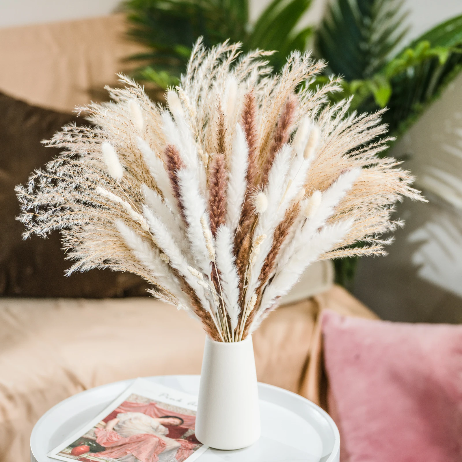 amazon new arrivals 2022 Natural Pampas grass dried flowers bouquet for Wedding Supplies flower bouquet box