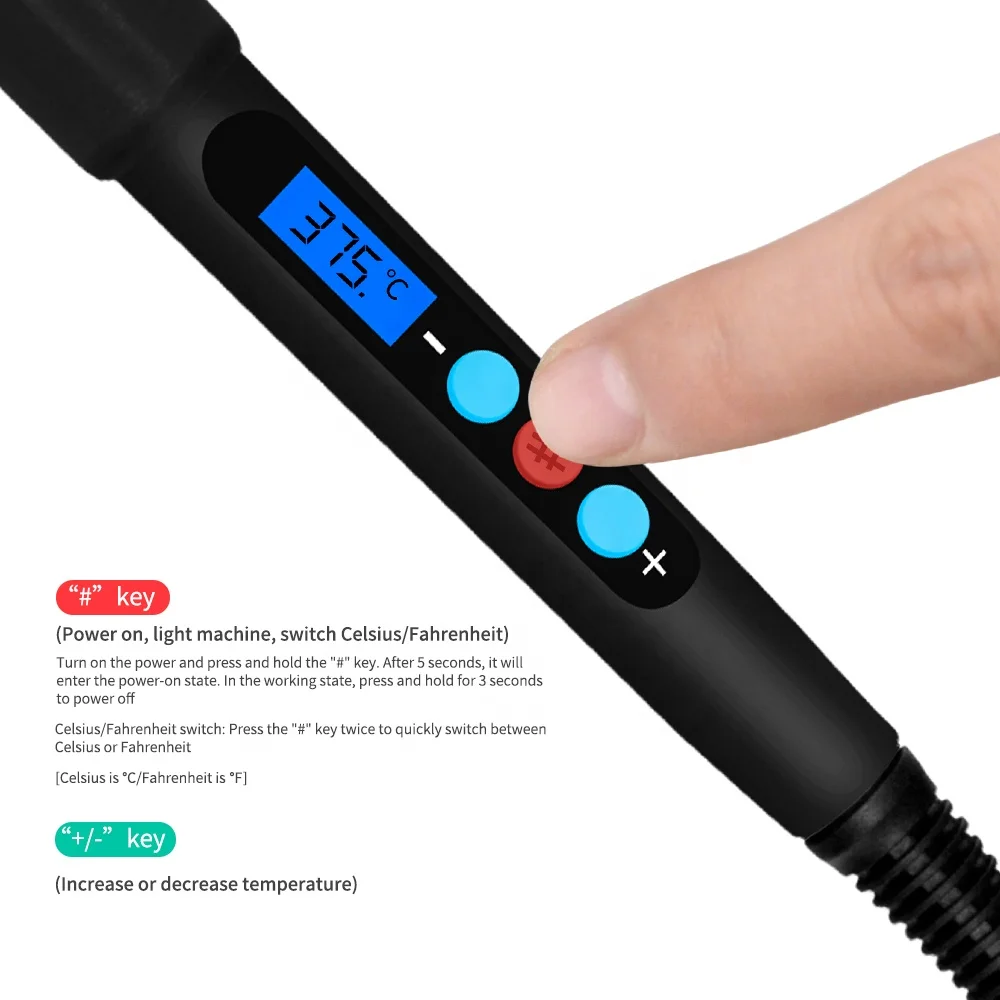 Керамика нагреватель 60 Вт Регулируемая температура цифровой ЖК-дисплей Электрический паяльник с свинца наконечник из нержавеющей стали