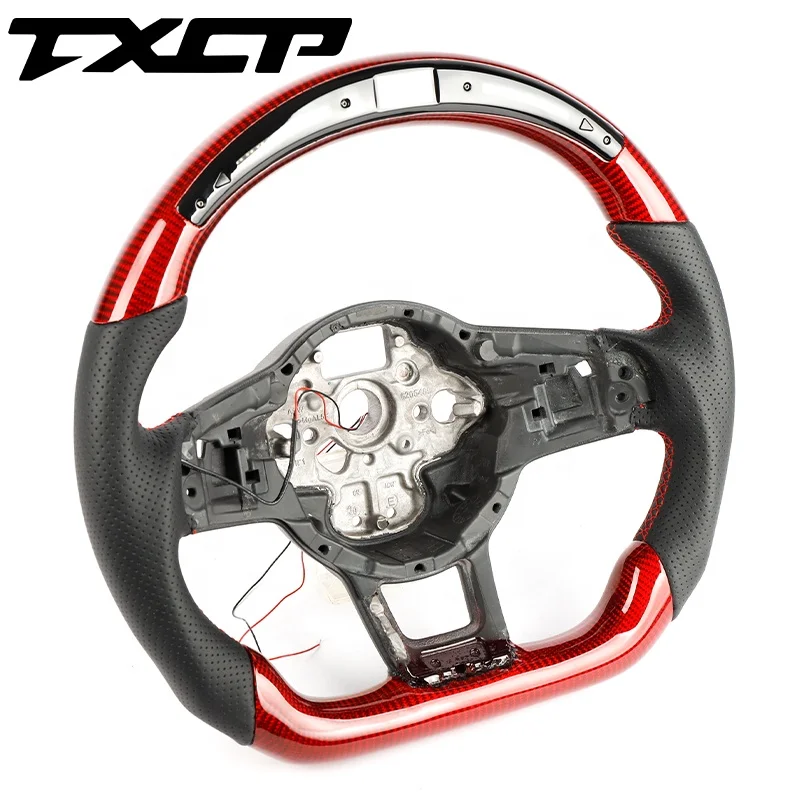 Углеродное рулевое колесо подходит для Volkswagen polo gti scirocco jetta passat tsi golf 6 mk4 mk5 mk7 mk8