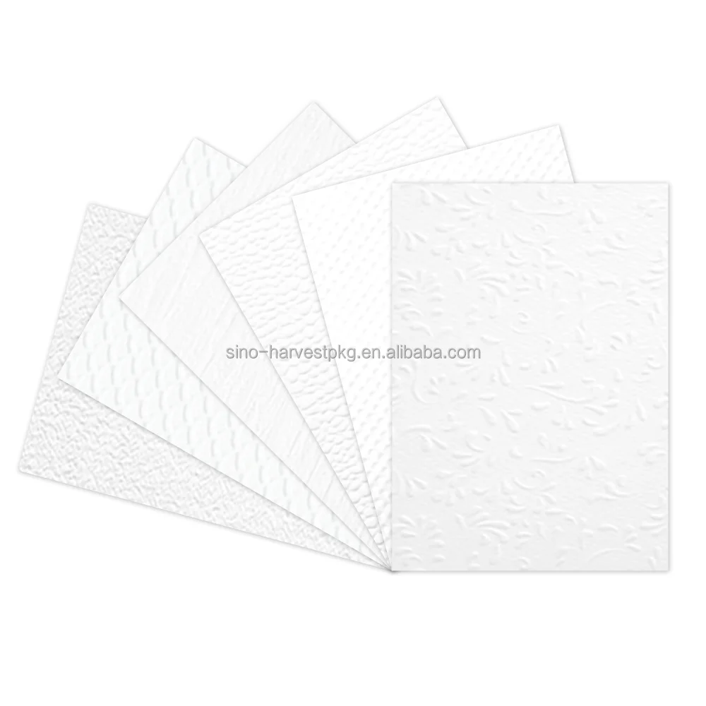 Wholesale A4 size embossed cards with different textures can be used to make greeting card decorations
