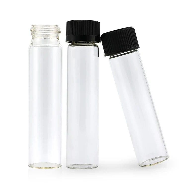 Wholesale Mini Vial Clear Glass Laboratory Test Mini Tube Safe Child Proof Cap Pill Containers Small Glass Vial