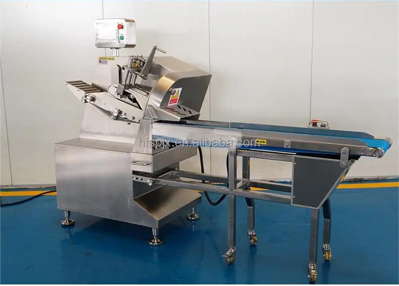 Electric Automatic Conveyor Salami Slicer Machine New Cheese Slicer Cutter Meat Slicer Restaurant Food Shop Frozen Meat