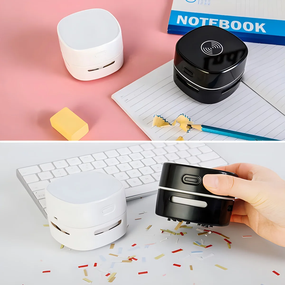 Портативный мини-пылесос с USB-зарядкой и беспроводным зарядным устройством
