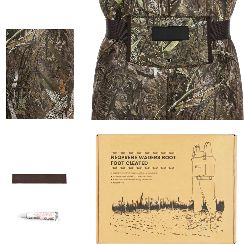 Kids Neoprene Chest Waders with Rubber Boots 100% Waterproof Breathable Insulated Camo Fishing Waders for Toddler Children Boys