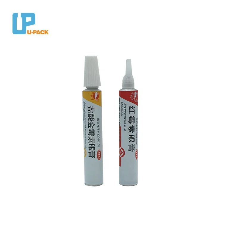 Plastic needle nose nozzle empty ointment aluminum collapsible packaging tube