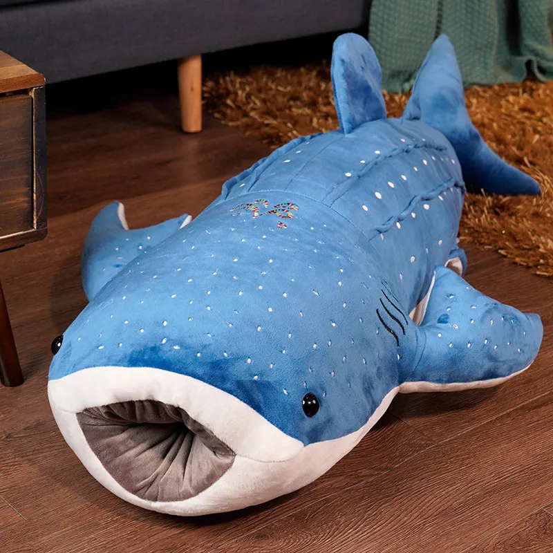 Cartoon whale shark plush toy whale Rag Doll cushion Large size shark and Blue Whale throw pillow toy animal