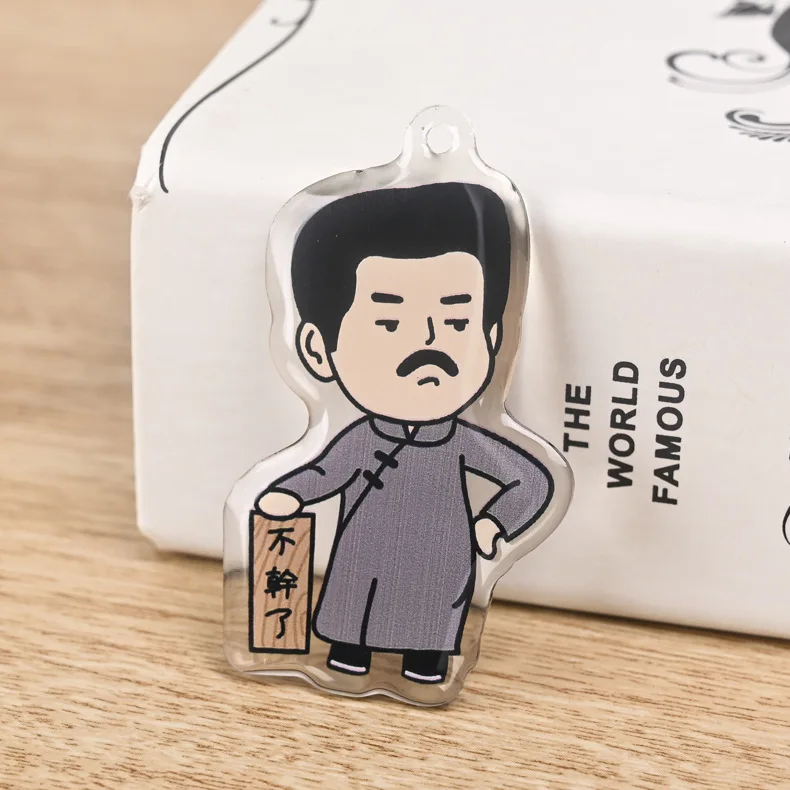 Wholesale china manufacturing acrylic glitter glue custom acrylic epoxy keychain with metal clasp