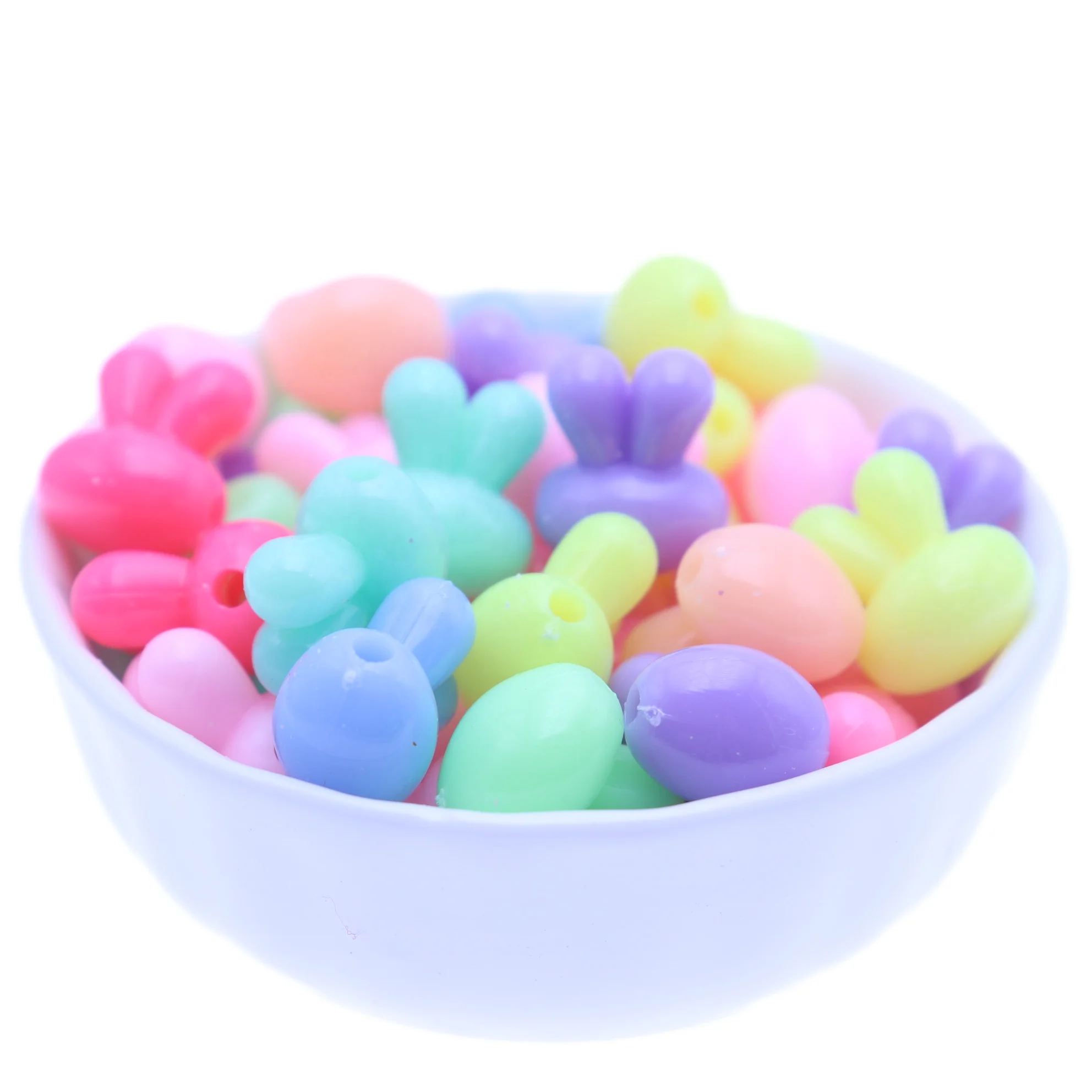 Hot Sale 15*16mm Mixed Color Mickey Head Big Hole Jewelry Kids Plastic Acrylic Pony Beads