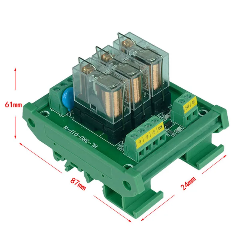 3 channels 16A Relay Module driver board output amplifier board PLC board  relay G2R-1-E Input 24V NPN