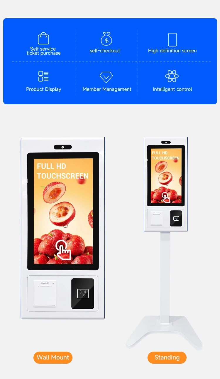 High-Performance Self-Service Kiosk with NFC Payment and Queue Management for High-Volume Restaurants
