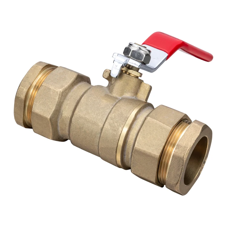 TMOK 25mm Water Supply Compression Isolation Brass Ball Valve  for Drip Irrigation Pipe