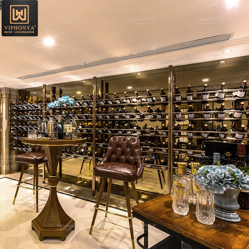 Factory wholesale premium stainless steel wine rack hot sell design perfect for home and bar use