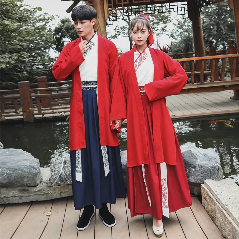 Традиционное китайское платье Hanfu, старинная вышивка, китайское ханьфу для мужчин и женщин